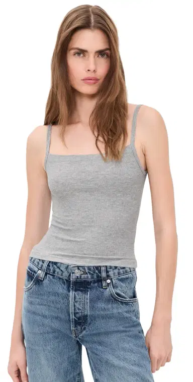 ÉTERNE 90's Tank Top Heather Grey | Thumbnail 1 ÉTERNE 90's Tank Top Heather Grey | Thumbnail 1