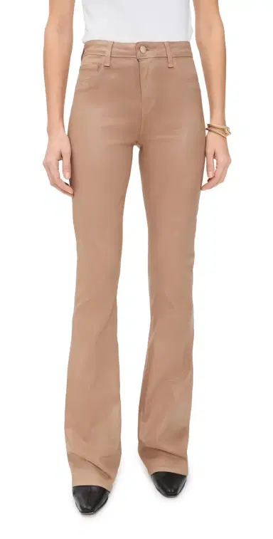 L'Agence Marty Flare Trousers Cappuccino Coated 30 | Thumbnail 1 L'Agence Marty Flare Trousers Cappuccino Coated 30 | Thumbnail 1