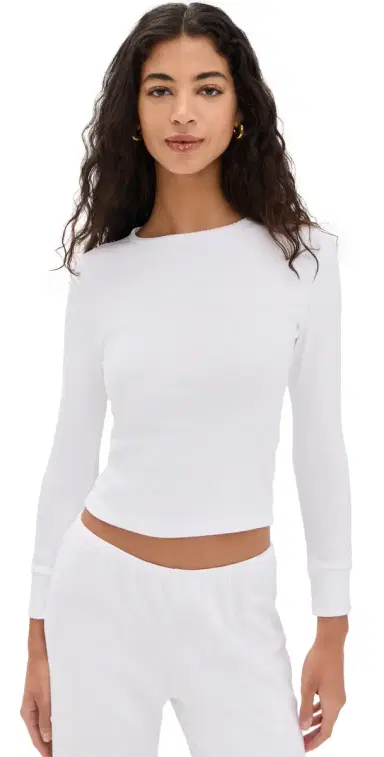 DONNI. The Baby Rib Scallop ong Sleeve Powder | Thumbnail 1 DONNI. The Baby Rib Scallop ong Sleeve Powder | Thumbnail 1