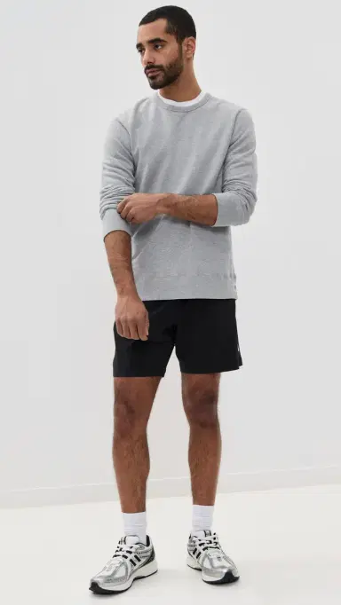 REIGNING CHAMP Mid-Weight Terry Slim Crew Neck Hgrey | Thumbnail 5 REIGNING CHAMP Mid-Weight Terry Slim Crew Neck Hgrey | Thumbnail 5