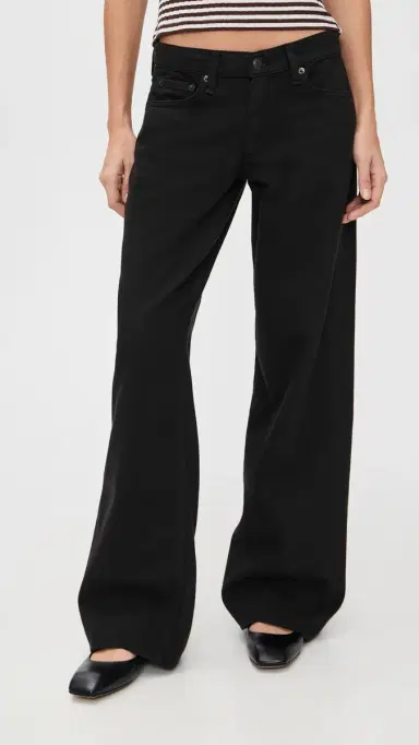 rag & bone Featherweight Saige Full Straight Jeans Black | Thumbnail 2 rag & bone Featherweight Saige Full Straight Jeans Black | Thumbnail 2