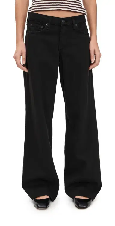 rag & bone Featherweight Saige Full Straight Jeans Black | Thumbnail 1 rag & bone Featherweight Saige Full Straight Jeans Black | Thumbnail 1