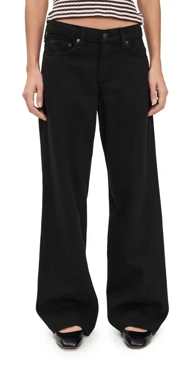 Featherweight Saige Full Straight Jeans Black Featherweight Saige Full Straight Jeans Black