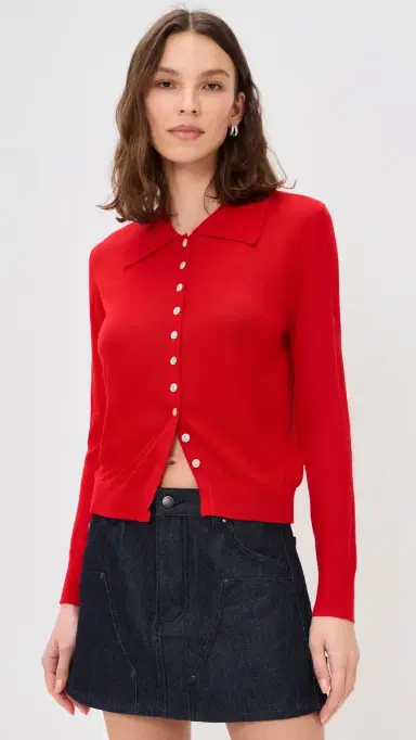 Lioness Chalet Long Sleeve Collared Top Crimson | Thumbnail 2 Lioness Chalet Long Sleeve Collared Top Crimson | Thumbnail 2