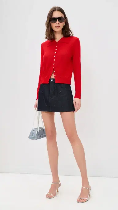 Lioness Chalet Long Sleeve Collared Top Crimson | Thumbnail 5 Lioness Chalet Long Sleeve Collared Top Crimson | Thumbnail 5