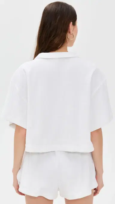 Polo Ralph Lauren Terry Collar Shirt & Shorts Set White | Thumbnail 4 Polo Ralph Lauren Terry Collar Shirt & Shorts Set White | Thumbnail 4