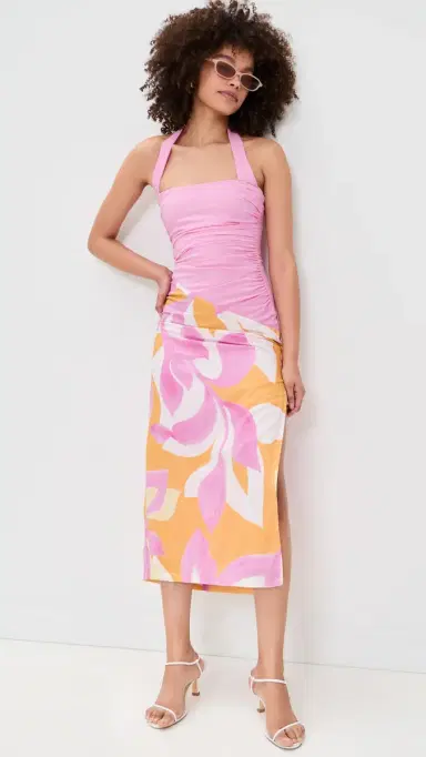 Seven Wonders Evie Halter Ruched idi Dress Amoree Orange | Thumbnail 5 Seven Wonders Evie Halter Ruched idi Dress Amoree Orange | Thumbnail 5