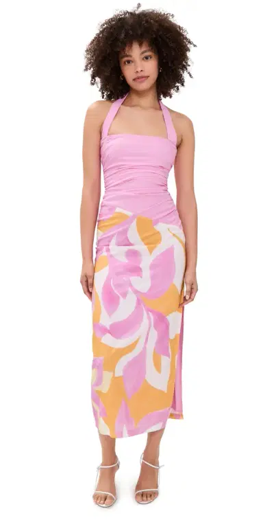 Seven Wonders Evie Halter Ruched idi Dress Amoree Orange | Thumbnail 1 Seven Wonders Evie Halter Ruched idi Dress Amoree Orange | Thumbnail 1