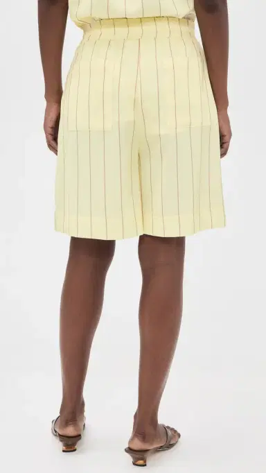 susana monaco Crinkle atin tripe Boxer Shorts Whipped Cream | Thumbnail 3 susana monaco Crinkle atin tripe Boxer Shorts Whipped Cream | Thumbnail 3