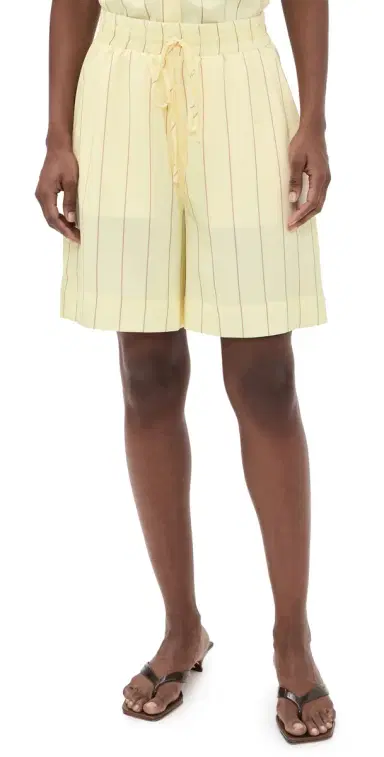 susana monaco Crinkle atin tripe Boxer Shorts Whipped Cream | Thumbnail 1 susana monaco Crinkle atin tripe Boxer Shorts Whipped Cream | Thumbnail 1