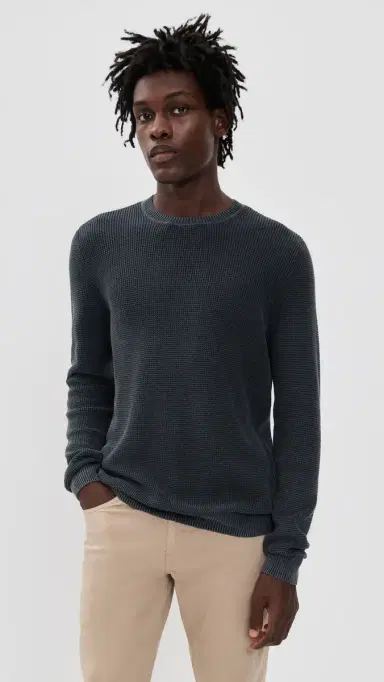 Faherty unwashed Crew Neck Sweater Faded Black | Thumbnail 2 Faherty unwashed Crew Neck Sweater Faded Black | Thumbnail 2