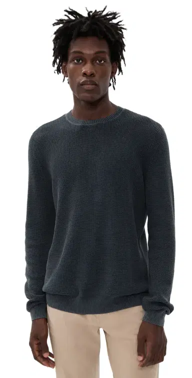 Faherty unwashed Crew Neck Sweater Faded Black | Thumbnail 1 Faherty unwashed Crew Neck Sweater Faded Black | Thumbnail 1