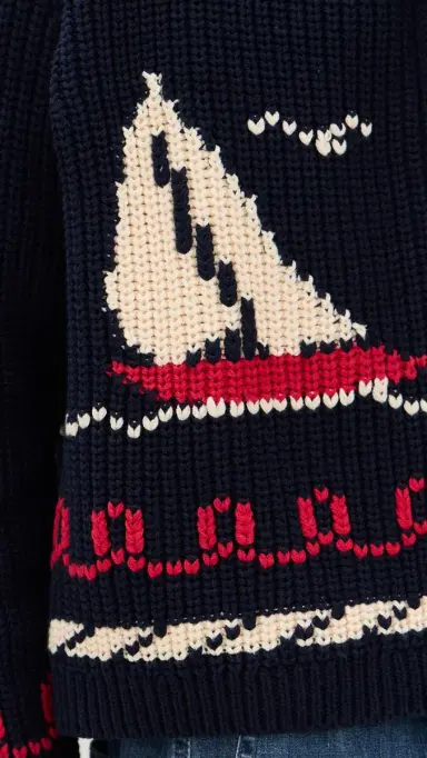 THE GREAT. The Sailboat Lodge Cardigan Dark Navy | Thumbnail 6 THE GREAT. The Sailboat Lodge Cardigan Dark Navy | Thumbnail 6