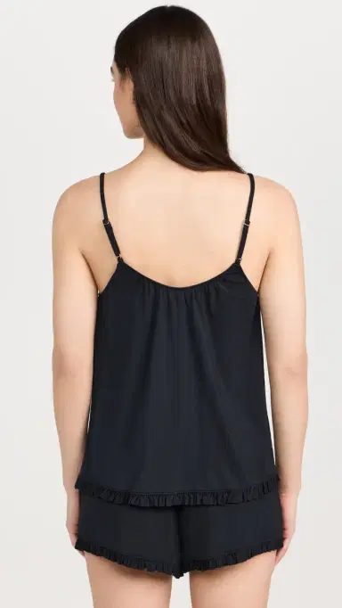 Eberjey Gisele TENCEL Modal Ruffle Cami & hortie Short et Black | Thumbnail 3 Eberjey Gisele TENCEL Modal Ruffle Cami & hortie Short et Black | Thumbnail 3