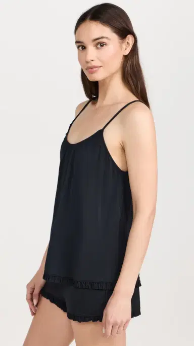 Eberjey Gisele TENCEL Modal Ruffle Cami & hortie Short et Black | Thumbnail 4 Eberjey Gisele TENCEL Modal Ruffle Cami & hortie Short et Black | Thumbnail 4