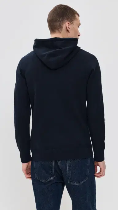 REIGNING CHAMP Midweight Terry Slim Hoodie Navy | Thumbnail 3 REIGNING CHAMP Midweight Terry Slim Hoodie Navy | Thumbnail 3