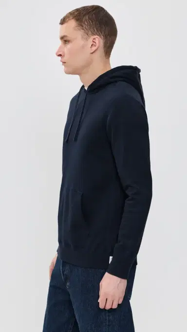 REIGNING CHAMP Midweight Terry Slim Hoodie Navy | Thumbnail 4 REIGNING CHAMP Midweight Terry Slim Hoodie Navy | Thumbnail 4