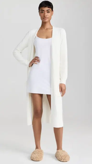 Barefoot Dreams Cozy Chic Ultra ite ong Cardigan Pearl | Thumbnail 2 Barefoot Dreams Cozy Chic Ultra ite ong Cardigan Pearl | Thumbnail 2