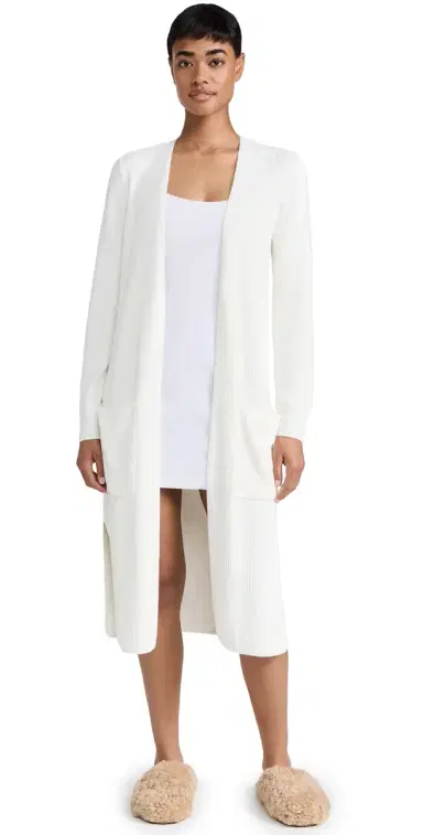 Barefoot Dreams Cozy Chic Ultra ite ong Cardigan Pearl | Thumbnail 1 Barefoot Dreams Cozy Chic Ultra ite ong Cardigan Pearl | Thumbnail 1