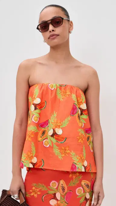 Bailey Rose Papaya Strapless Top | Thumbnail 2 Bailey Rose Papaya Strapless Top | Thumbnail 2