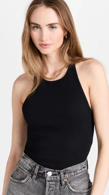 Good American Heritage Ribbed Tank Top Black001 | Thumbnail 2 Good American Heritage Ribbed Tank Top Black001 | Thumbnail 2