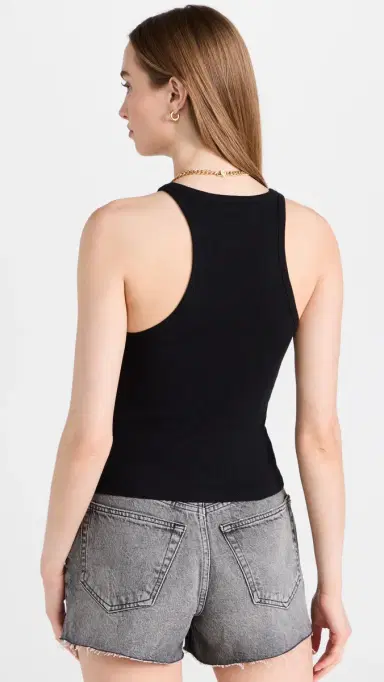 Good American Heritage Ribbed Tank Top Black001 | Thumbnail 3 Good American Heritage Ribbed Tank Top Black001 | Thumbnail 3