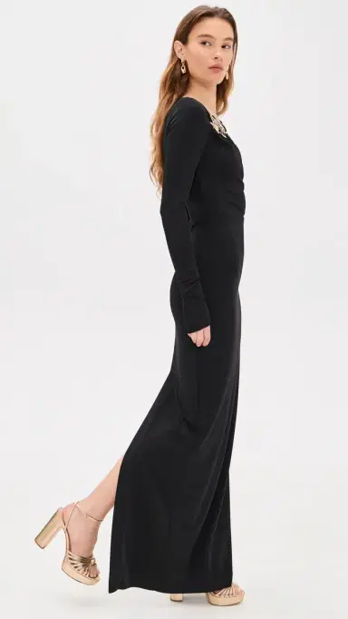Rebecca Vallance Nala Long Sleeve Maxi Dress Black | Thumbnail 4 Rebecca Vallance Nala Long Sleeve Maxi Dress Black | Thumbnail 4