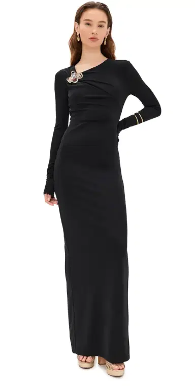 Rebecca Vallance Nala Long Sleeve Maxi Dress Black | Thumbnail 1 Rebecca Vallance Nala Long Sleeve Maxi Dress Black | Thumbnail 1