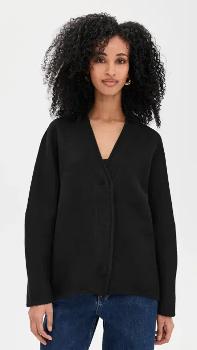 House of Dagmar Long Wool Cardigan Black | Thumbnail 2 House of Dagmar Long Wool Cardigan Black | Thumbnail 2