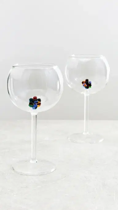 FAZEEK Bloom Wine Glasses Set of 2 Multi One Size | Thumbnail 2 FAZEEK Bloom Wine Glasses Set of 2 Multi One Size | Thumbnail 2