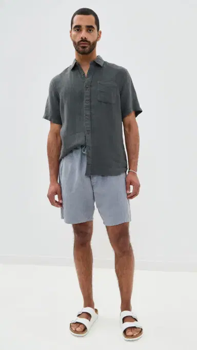 Faherty Palma Basketweave Linen Shirt Washed Black | Thumbnail 5 Faherty Palma Basketweave Linen Shirt Washed Black | Thumbnail 5