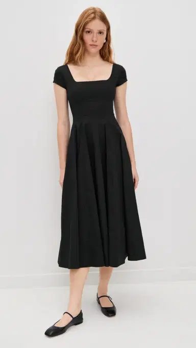 Staud Short Sleeve Wells Dress Black | Thumbnail 2 Staud Short Sleeve Wells Dress Black | Thumbnail 2