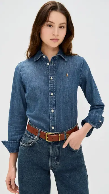 Polo Ralph Lauren Denim Long Sleeve Button Down Blue | Thumbnail 2 Polo Ralph Lauren Denim Long Sleeve Button Down Blue | Thumbnail 2