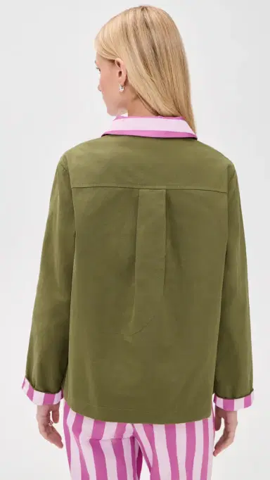 Lisa Says Gah Dalston Jacket Green/Rose tripe | Thumbnail 3 Lisa Says Gah Dalston Jacket Green/Rose tripe | Thumbnail 3