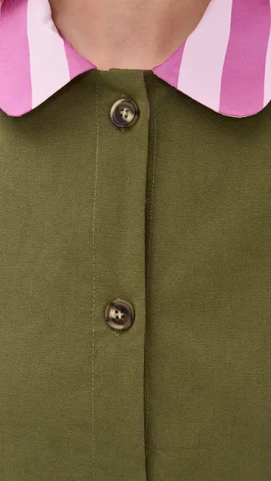 Lisa Says Gah Dalston Jacket Green/Rose tripe | Thumbnail 6 Lisa Says Gah Dalston Jacket Green/Rose tripe | Thumbnail 6