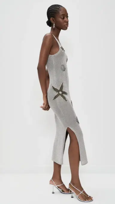 Leslie Amon Roselle Dress Silver | Thumbnail 4 Leslie Amon Roselle Dress Silver | Thumbnail 4