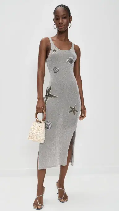 Leslie Amon Roselle Dress Silver | Thumbnail 5 Leslie Amon Roselle Dress Silver | Thumbnail 5