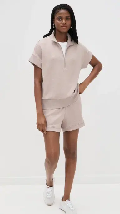Varley Ollie High Rise Shorts 3.5 Taupe Marl | Thumbnail 5 Varley Ollie High Rise Shorts 3.5 Taupe Marl | Thumbnail 5