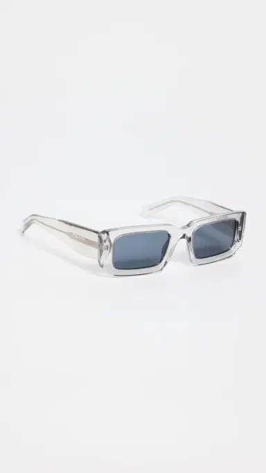 Prada Rectangular Sunglasses Transparent Grey One Size | Thumbnail 4 Prada Rectangular Sunglasses Transparent Grey One Size | Thumbnail 4