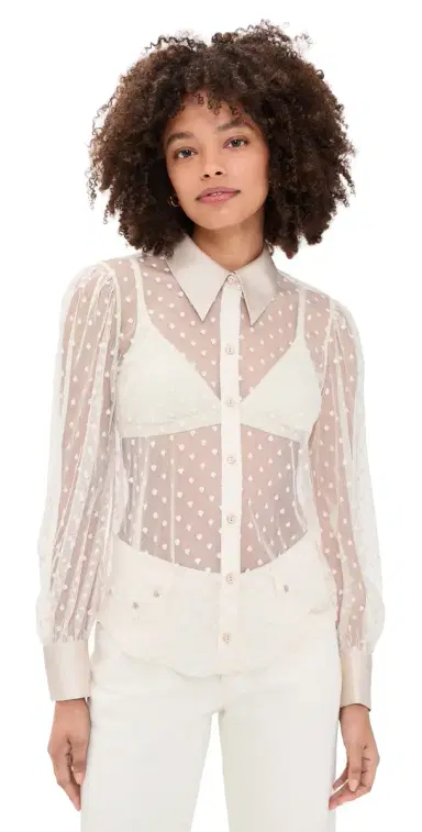 L'AGENCE ophie heer Long Sleeve Blouse Ecru | Thumbnail 1 L'AGENCE ophie heer Long Sleeve Blouse Ecru | Thumbnail 1