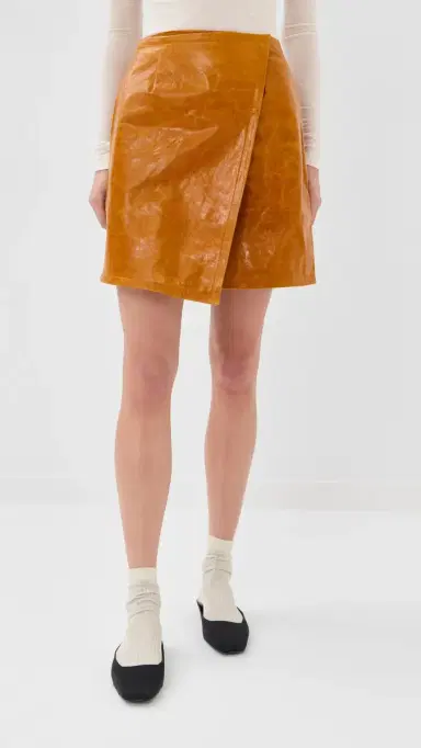 CO Leather Wrap Skirt Cognac | Thumbnail 3 CO Leather Wrap Skirt Cognac | Thumbnail 3