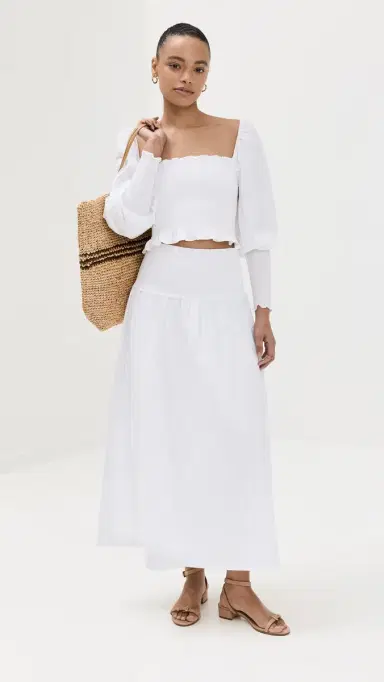 Hill House Home The Delphine Nap Skirt White | Thumbnail 5 Hill House Home The Delphine Nap Skirt White | Thumbnail 5
