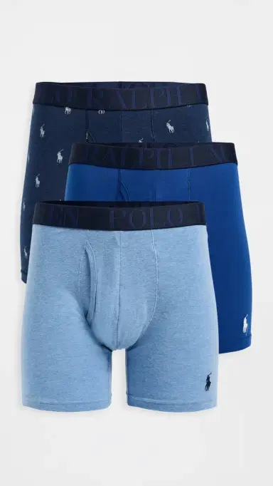 Polo Ralph Lauren Underwear Stretch Classic Fit Boxer Briefs 3 Pack Pale Royal/Monroe/Blue aturn | Thumbnail 2 Polo Ralph Lauren Underwear Stretch Classic Fit Boxer Briefs 3 Pack Pale Royal/Monroe/Blue aturn | Thumbnail 2