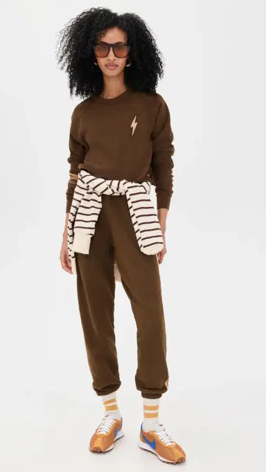 Aviator Nation Bolt Rugby titch Cropped Crew Sweatshirt Chocolate/Espresso | Thumbnail 5 Aviator Nation Bolt Rugby titch Cropped Crew Sweatshirt Chocolate/Espresso | Thumbnail 5
