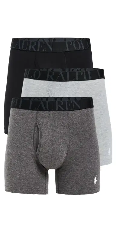 Polo Ralph Lauren Underwear Stretch Classic Fit Boxer Briefs 3 Pack Andover/Charcoal/Polo Black S | Thumbnail 1 Polo Ralph Lauren Underwear Stretch Classic Fit Boxer Briefs 3 Pack Andover/Charcoal/Polo Black S | Thumbnail 1