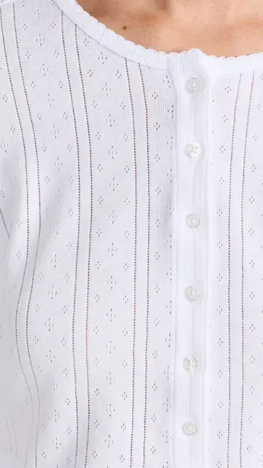 COUCOU The Cropped Cardi: Pointelle White | Thumbnail 6 COUCOU The Cropped Cardi: Pointelle White | Thumbnail 6
