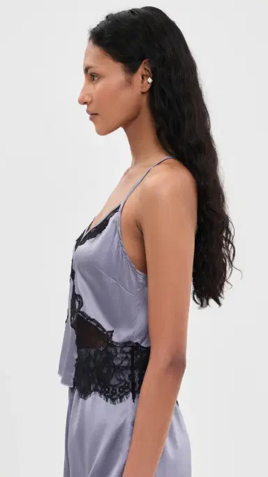 Fleur du Mal Juliet Lace ilk Cami Lavender moke | Thumbnail 4 Fleur du Mal Juliet Lace ilk Cami Lavender moke | Thumbnail 4