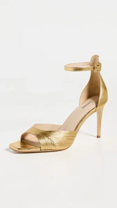 L'AGENCE Cici Sandals Gold Leather | Thumbnail 2 L'AGENCE Cici Sandals Gold Leather | Thumbnail 2