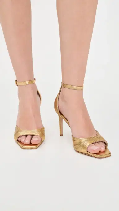 L'AGENCE Cici Sandals Gold Leather | Thumbnail 3 L'AGENCE Cici Sandals Gold Leather | Thumbnail 3
