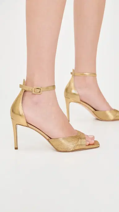 L'AGENCE Cici Sandals Gold Leather | Thumbnail 4 L'AGENCE Cici Sandals Gold Leather | Thumbnail 4